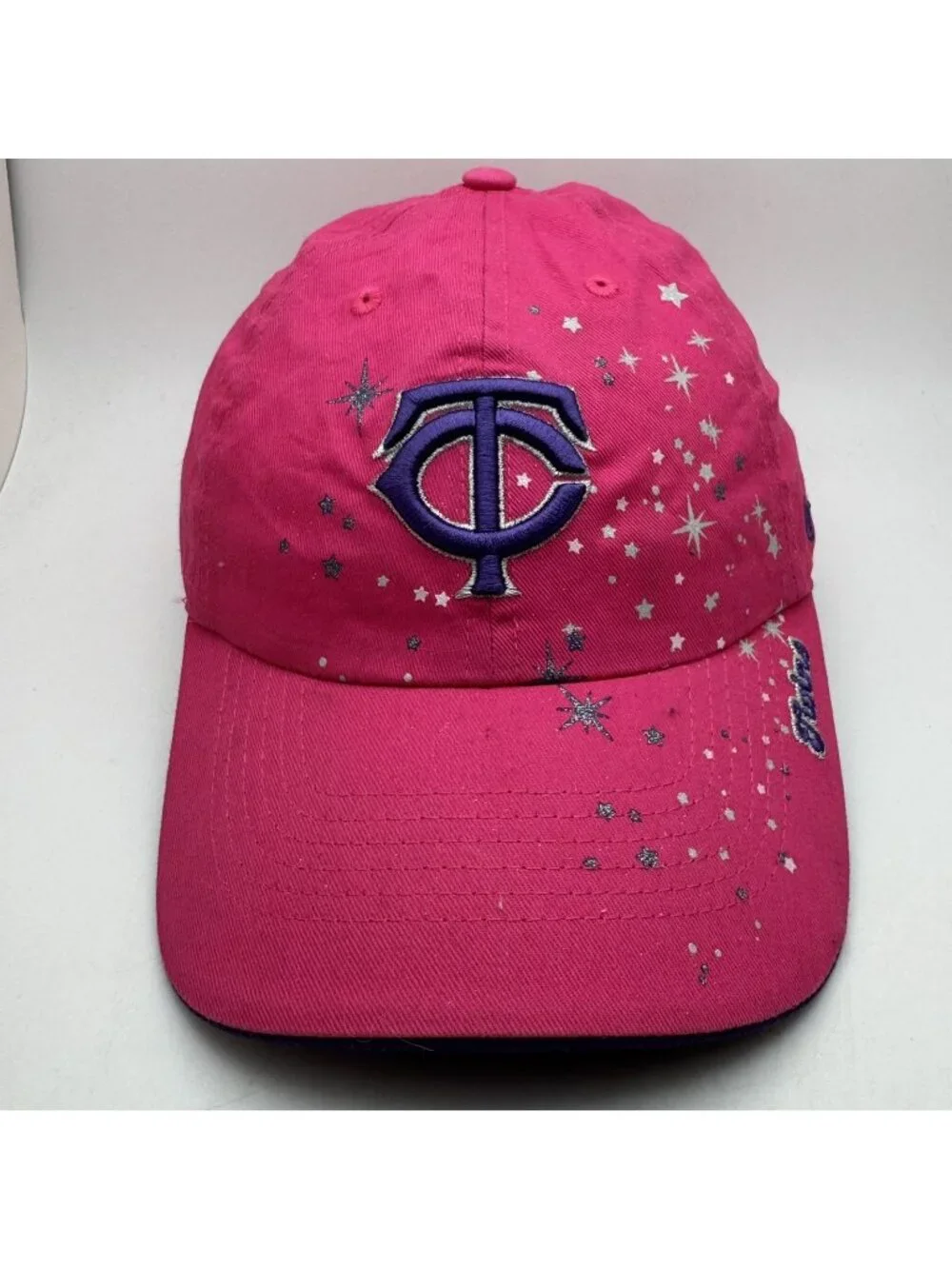 Minnesota Twins Baseball Cap Hat '47 Brand Kids Pink Sparkle Adjustable MLB